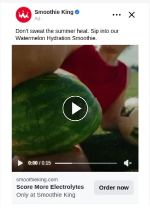 Smoothie King Facebook ad